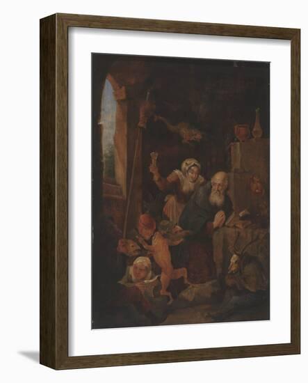 Temptation of St. Anthony (Oil on Panel)-David the Younger Teniers-Framed Giclee Print