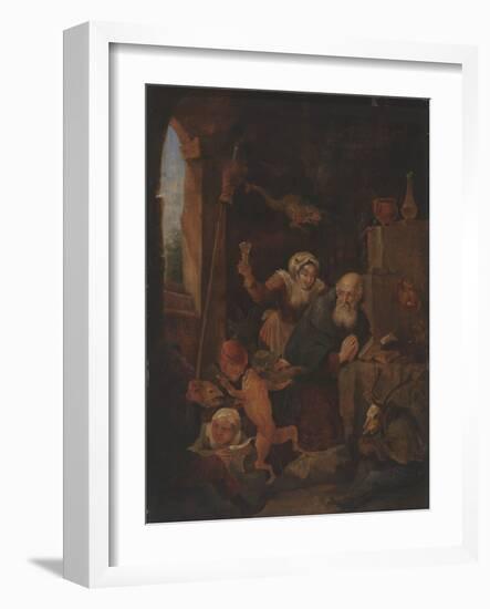 Temptation of St. Anthony (Oil on Panel)-David the Younger Teniers-Framed Giclee Print