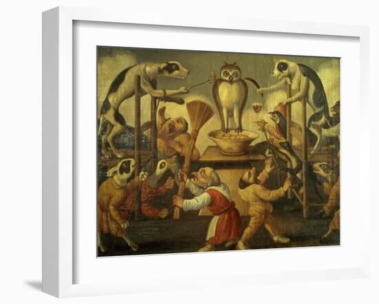 Temptation of the Owl-Pier Leone Ghezzi-Framed Giclee Print