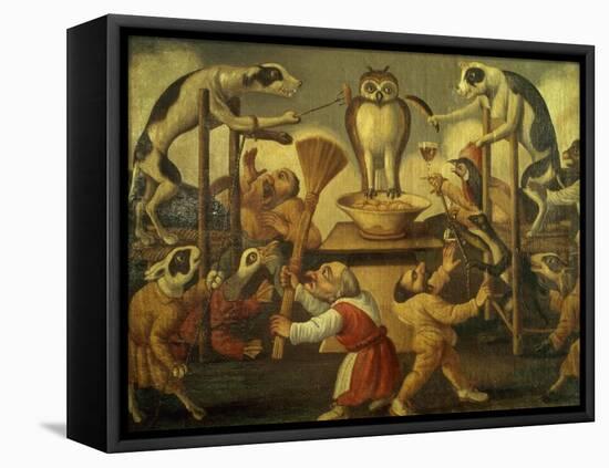 Temptation of the Owl-Pier Leone Ghezzi-Framed Premier Image Canvas