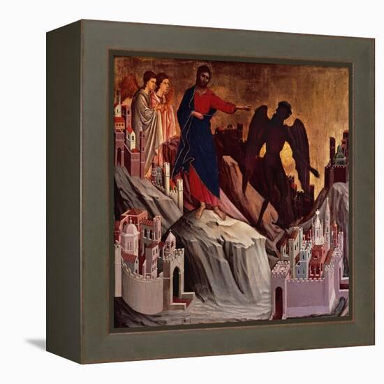 Temptation on Mount, Detail from Episodes from Christ's Passion and Resurrection-Duccio Di buoninsegna-Framed Premier Image Canvas