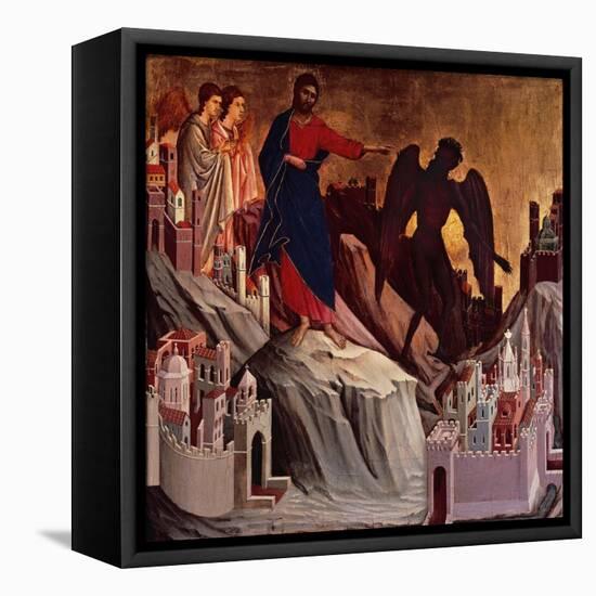 Temptation on Mount, Detail from Episodes from Christ's Passion and Resurrection-Duccio Di buoninsegna-Framed Premier Image Canvas