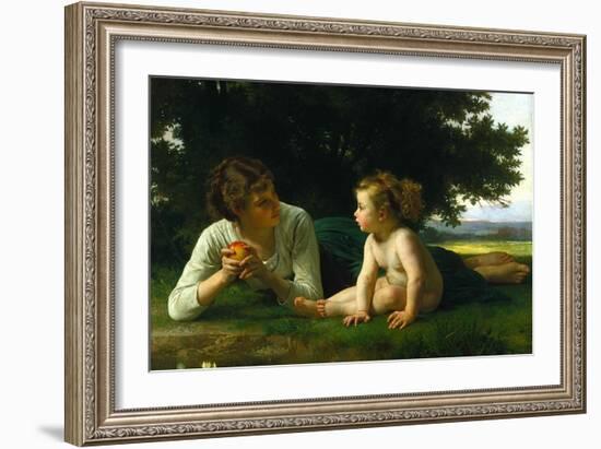 Temptation-William Adolphe Bouguereau-Framed Art Print