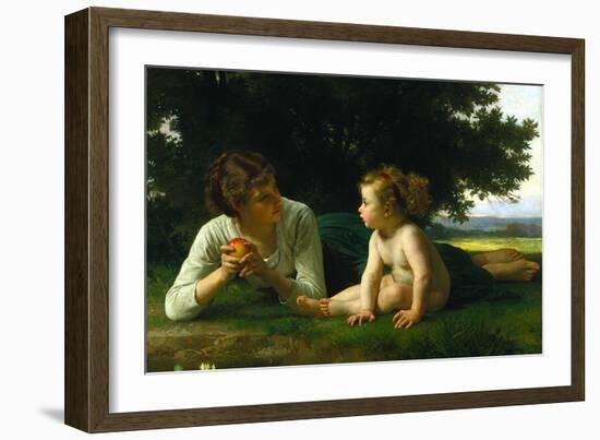 Temptation-William Adolphe Bouguereau-Framed Art Print