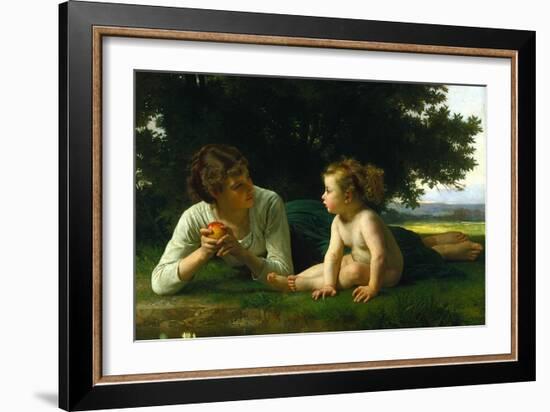 Temptation-William Adolphe Bouguereau-Framed Art Print