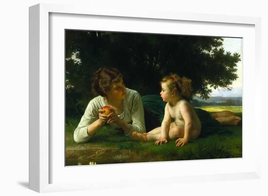 Temptation-William Adolphe Bouguereau-Framed Art Print