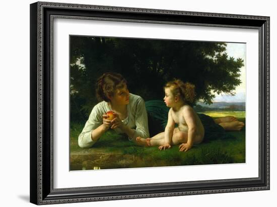 Temptation-William Adolphe Bouguereau-Framed Art Print