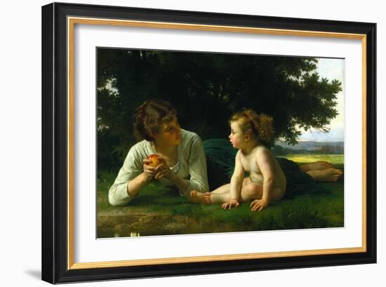 Temptation-William Adolphe Bouguereau-Framed Art Print