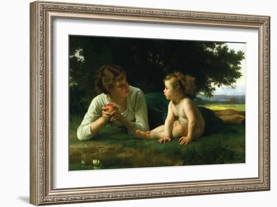 Temptation-William Adolphe Bouguereau-Framed Art Print