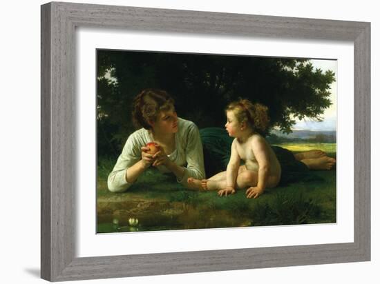 Temptation-William Adolphe Bouguereau-Framed Art Print