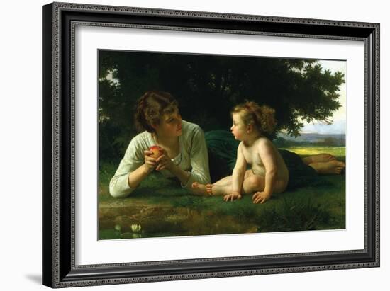 Temptation-William Adolphe Bouguereau-Framed Art Print