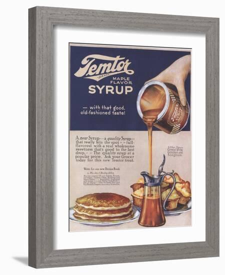 Temtor, Maple Flavoured Syrup, USA, 1920-null-Framed Giclee Print