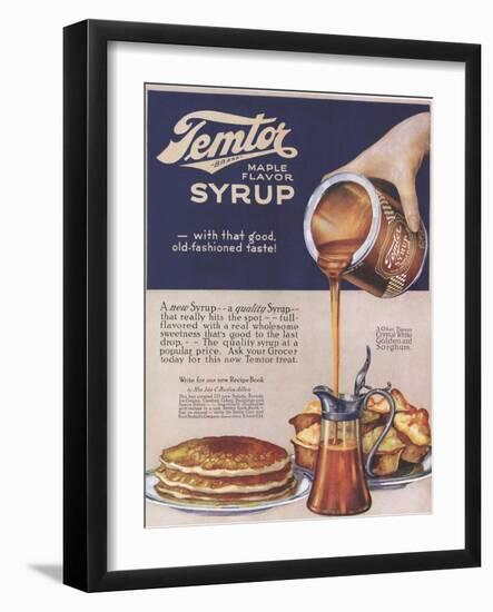 Temtor, Maple Flavoured Syrup, USA, 1920-null-Framed Giclee Print