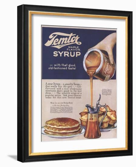 Temtor, Maple Flavoured Syrup, USA, 1920-null-Framed Giclee Print