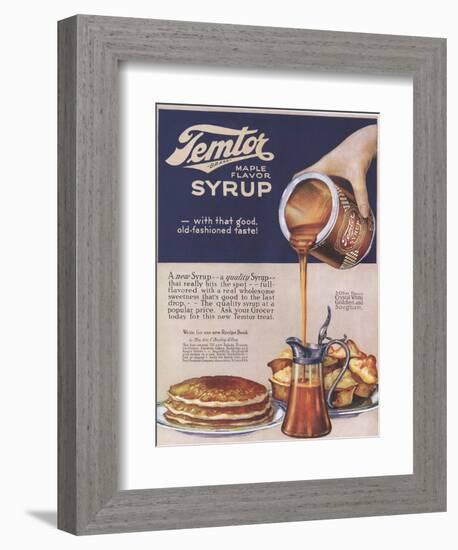 Temtor, Maple Flavoured Syrup, USA, 1920-null-Framed Giclee Print