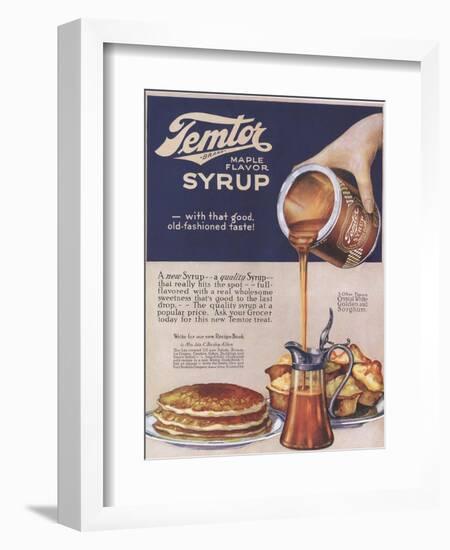 Temtor, Maple Flavoured Syrup, USA, 1920-null-Framed Giclee Print
