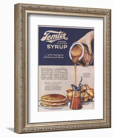 Temtor, Maple Flavoured Syrup, USA, 1920-null-Framed Premium Giclee Print