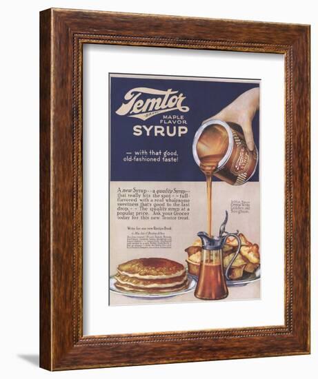 Temtor, Maple Flavoured Syrup, USA, 1920-null-Framed Premium Giclee Print