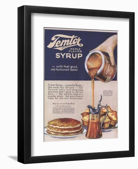 Temtor, Maple Flavoured Syrup, USA, 1920-null-Framed Premium Giclee Print