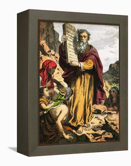 Ten Commandments-English-Framed Premier Image Canvas