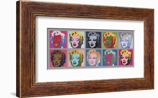 Ten Marilyns, 1967-Andy Warhol-Framed Art Print