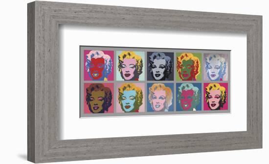 Ten Marilyns, 1967-Andy Warhol-Framed Art Print