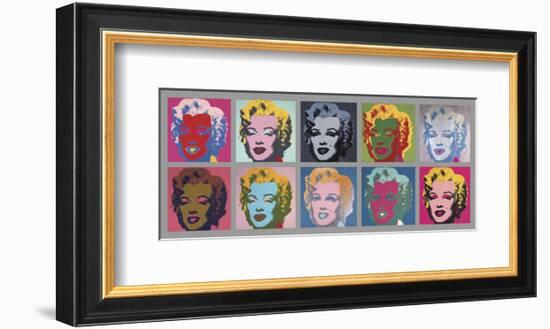 Ten Marilyns, 1967-Andy Warhol-Framed Art Print