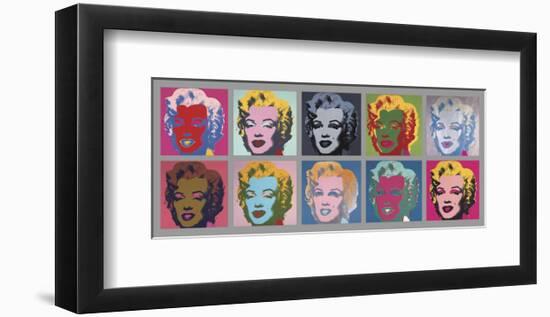 Ten Marilyns, 1967-Andy Warhol-Framed Art Print