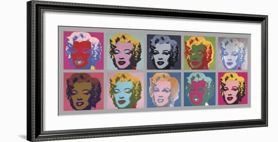 Ten Marilyns, 1967-Andy Warhol-Framed Art Print