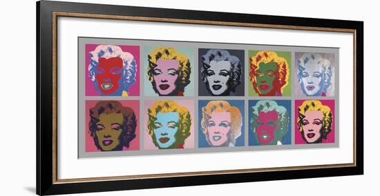 Ten Marilyns, 1967-Andy Warhol-Framed Art Print