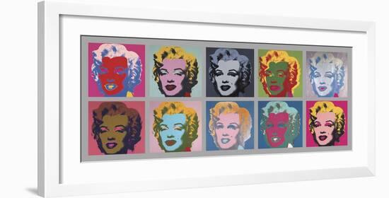 Ten Marilyns, 1967-Andy Warhol-Framed Art Print