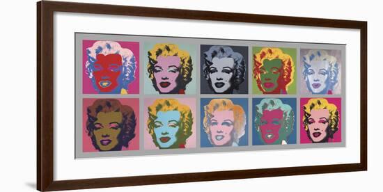 Ten Marilyns, 1967-Andy Warhol-Framed Art Print