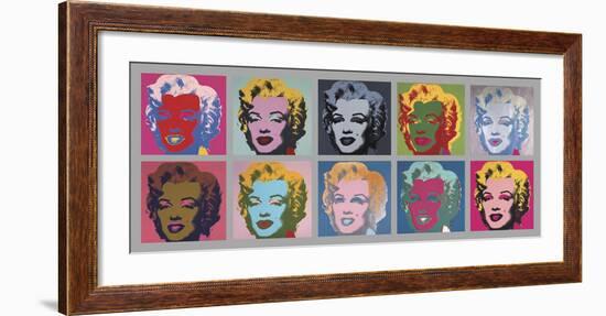 Ten Marilyns, 1967-Andy Warhol-Framed Art Print