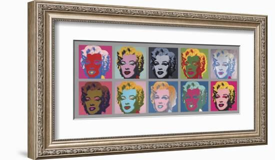 Ten Marilyns, 1967-Andy Warhol-Framed Art Print