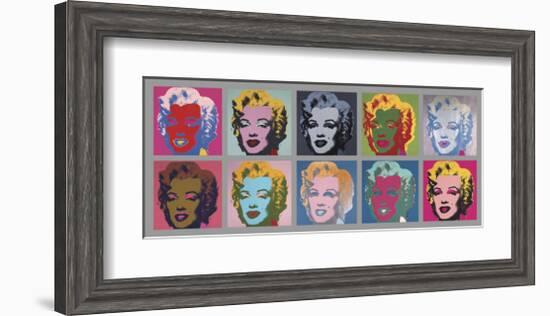 Ten Marilyns, 1967-Andy Warhol-Framed Art Print