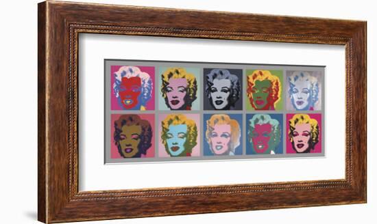 Ten Marilyns, 1967-Andy Warhol-Framed Art Print