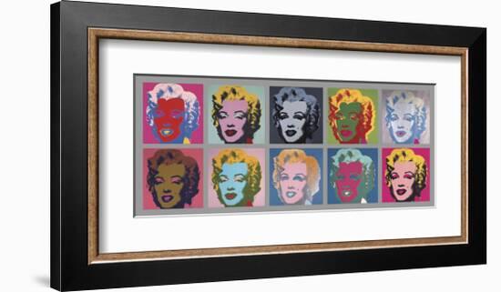 Ten Marilyns, 1967-Andy Warhol-Framed Art Print