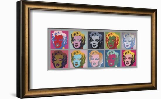 Ten Marilyns, 1967-Andy Warhol-Framed Art Print