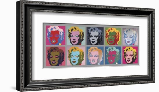 Ten Marilyns, 1967-Andy Warhol-Framed Art Print