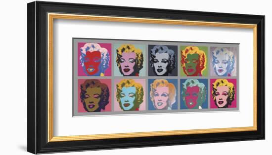 Ten Marilyns, 1967-Andy Warhol-Framed Art Print