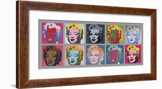 Ten Marilyns, 1967-Andy Warhol-Framed Art Print