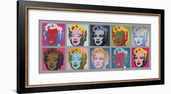 Ten Marilyns, 1967-Andy Warhol-Framed Art Print