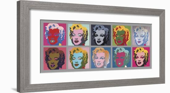 Ten Marilyns, 1967-Andy Warhol-Framed Art Print