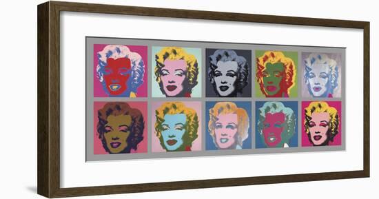 Ten Marilyns, 1967-Andy Warhol-Framed Art Print