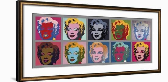 Ten Marilyns, c.1967-Andy Warhol-Framed Giclee Print