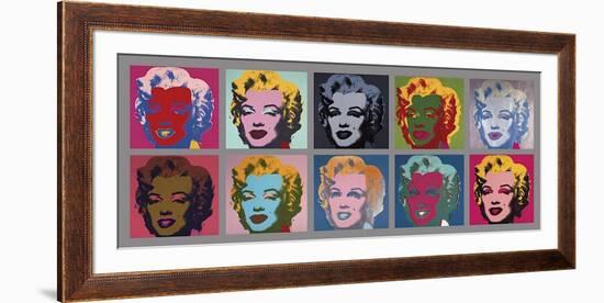 Ten Marilyns, c.1967-Andy Warhol-Framed Giclee Print