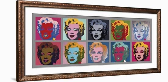 Ten Marilyns, c.1967-Andy Warhol-Framed Giclee Print