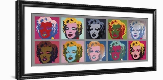 Ten Marilyns, c.1967-Andy Warhol-Framed Giclee Print