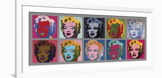 Ten Marilyns, c.1967-Andy Warhol-Framed Giclee Print