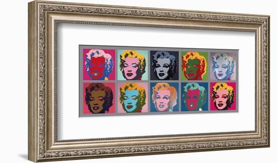 Ten Marilyns, c.1967-Andy Warhol-Framed Giclee Print